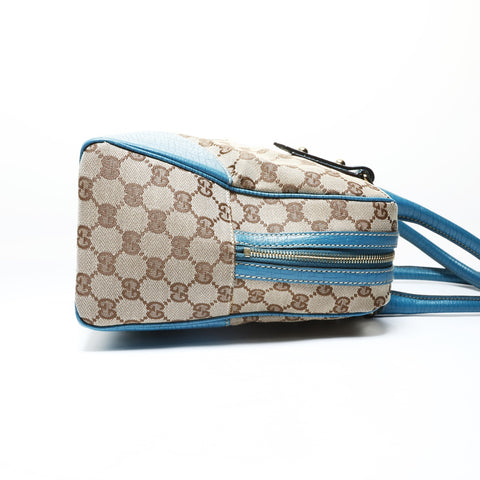 GUCCI Deca Horsebit GG Canvas Shoulder Bag Brown WS28957