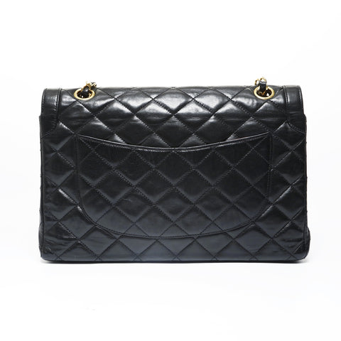 CHANEL Mattasse double flap Shoulder Bag black WS28958