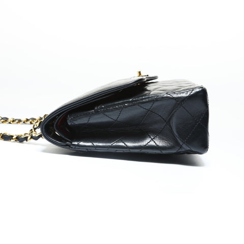 CHANEL Mattasse double flap Shoulder Bag black WS28958