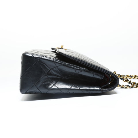 CHANEL Mattasse double flap Shoulder Bag black WS28958