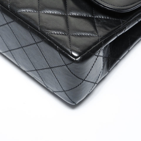 CHANEL Mattasse double flap Shoulder Bag black WS28958