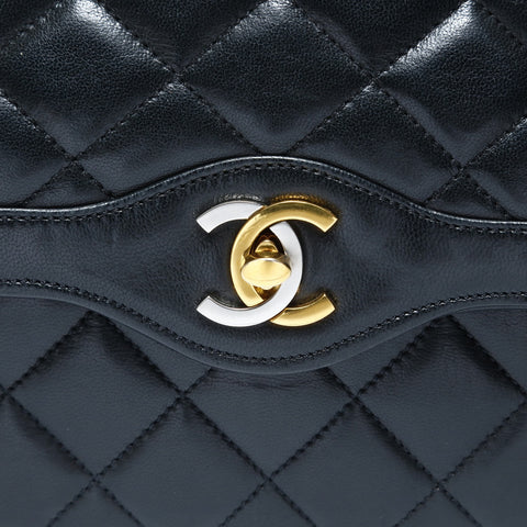 CHANEL Mattasse double flap Shoulder Bag black WS28958