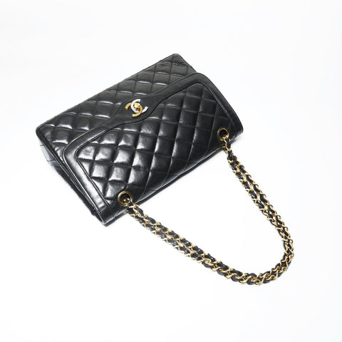 CHANEL Mattasse double flap Shoulder Bag black WS28958