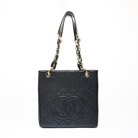 CHANEL Series 8, 2000-2002, Caviar Skin, Large COCO Mark Shoulder Bag black WS28959