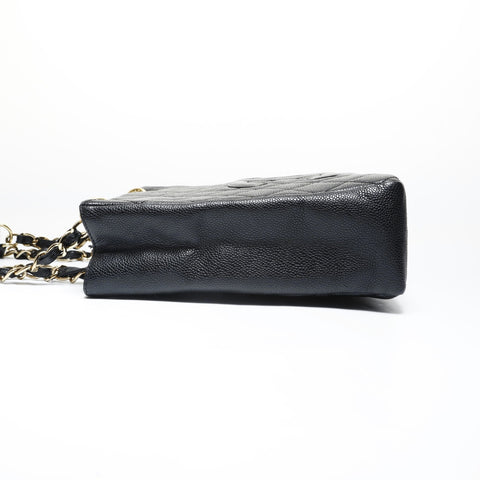CHANEL Series 8, 2000-2002, Caviar Skin, Large COCO Mark Shoulder Bag black WS28959