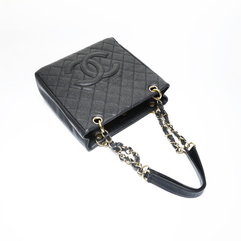 CHANEL Series 8, 2000-2002, Caviar Skin, Large COCO Mark Shoulder Bag black WS28959