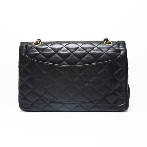 CHANEL Series 0, 1985-1986, Matelass Double Flap Shoulder Bag black WS28960