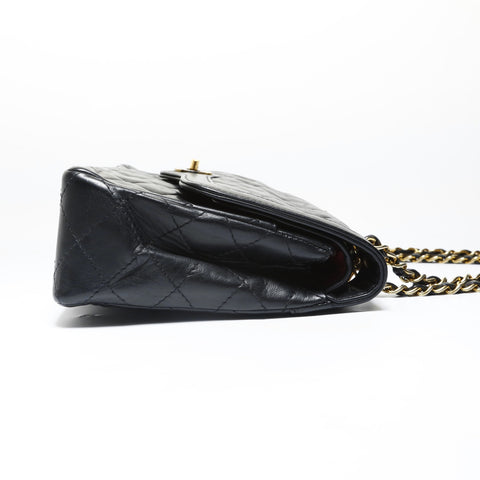 CHANEL Series 0, 1985-1986, Matelass Double Flap Shoulder Bag black WS28960