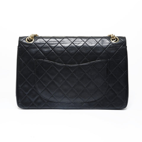 CHANEL Lambskin Matelass Double Flap Shoulder Bag black WS28961