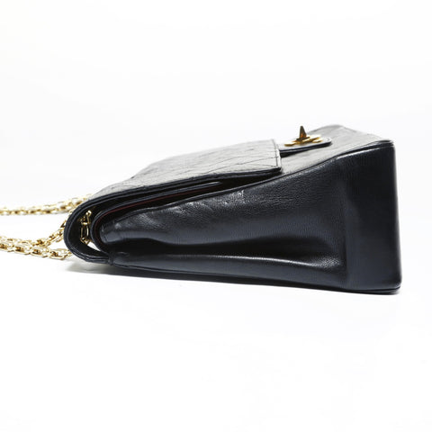 CHANEL Lambskin Matelass Double Flap Shoulder Bag black WS28961