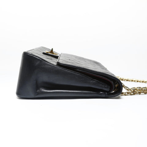 CHANEL Lambskin Matelass Double Flap Shoulder Bag black WS28961