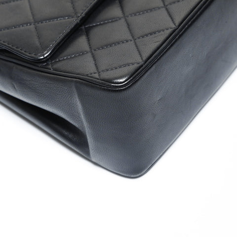 CHANEL Lambskin Matelass Double Flap Shoulder Bag black WS28961