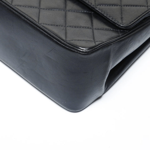 CHANEL Lambskin Matelass Double Flap Shoulder Bag black WS28961