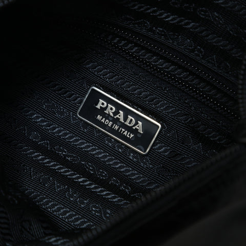 PRADA Nylon triangle logo Shoulder Bag black WS28962