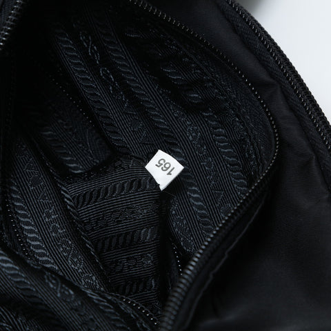 PRADA Nylon triangle logo Shoulder Bag black WS28962