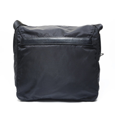 PRADA Nylon triangle logo Shoulder Bag black WS28962