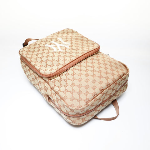 GUCCI GG Canvas x New York Yankees Backpack  Daypack Brown WS28963