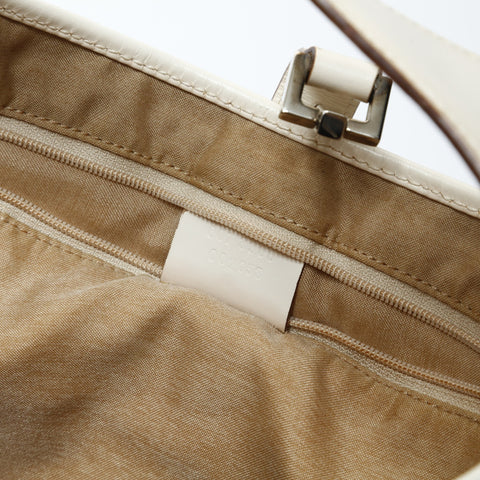 GUCCI GG Canvas One Belt Jackie Shoulder Bag white WS28964