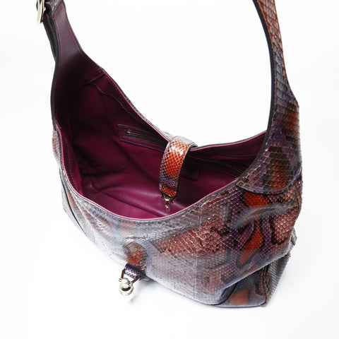 GUCCI Python Jackie One Belt Shoulder Bag purple WS28965