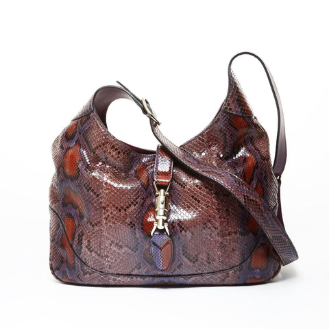 GUCCI Python Jackie One Belt Shoulder Bag purple WS28965