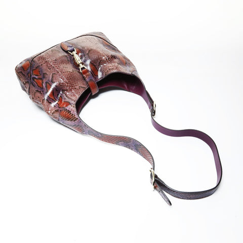 GUCCI Python Jackie One Belt Shoulder Bag purple WS28965