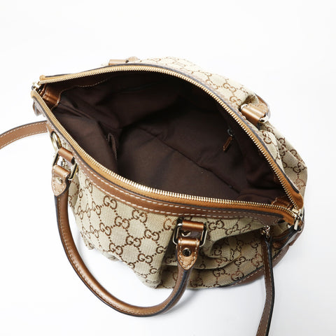 GUCCI GG Canvas Sukey 2-way Glitter Shoulder Bag Brown WS28966