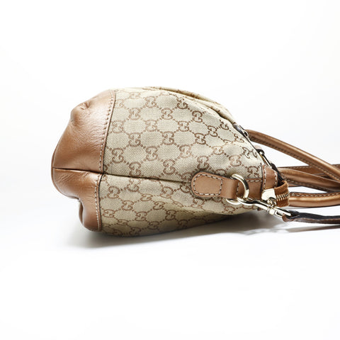 GUCCI GG Canvas Sukey 2-way Glitter Shoulder Bag Brown WS28966