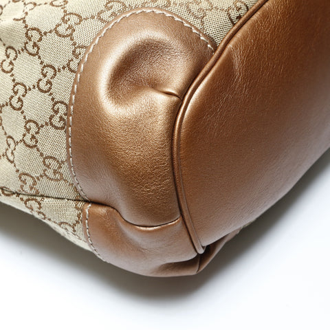 GUCCI GG Canvas Sukey 2-way Glitter Shoulder Bag Brown WS28966