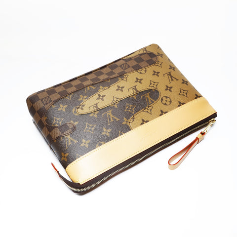 LOUIS VUITTON Pochette Voyage Spool Clutch bag Brown WS28968