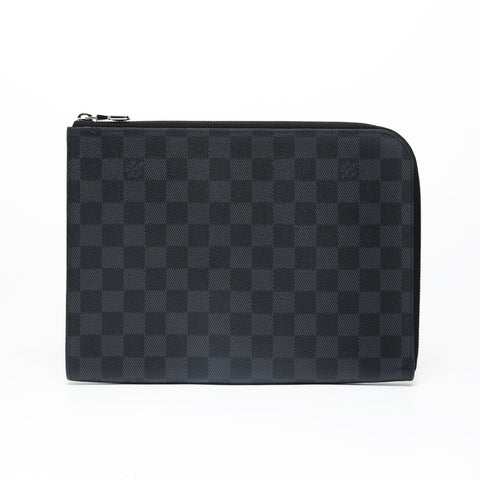 LOUIS VUITTON 2018 Damier Graphite Pochette Jour PM Clutch bag gray WS28969