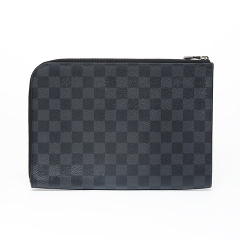 LOUIS VUITTON 2018 Damier Graphite Pochette Jour PM Clutch bag gray WS28969