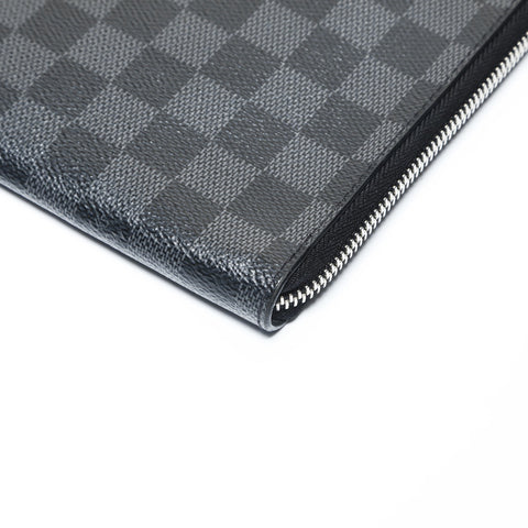 LOUIS VUITTON 2018 Damier Graphite Pochette Jour PM Clutch bag gray WS28969