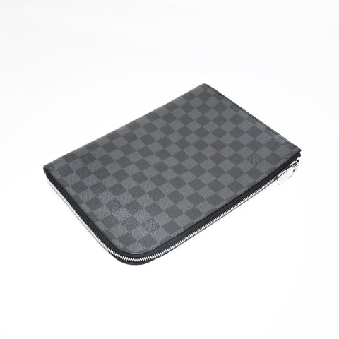 LOUIS VUITTON 2018 Damier Graphite Pochette Jour PM Clutch bag gray WS28969