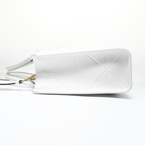 PRADA Symbol Topstitch Leather Shoulder Bag white WS28973