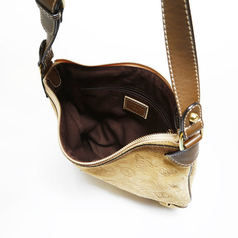 LOEWE 160th Anniversary Limited Edition Suede Anniversary Logo Shoulder Bag Brown WS28974