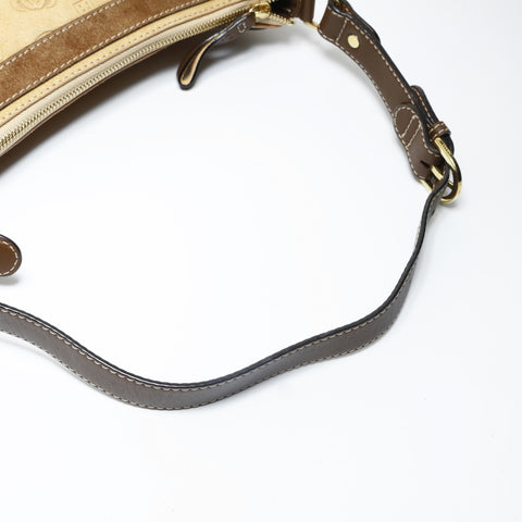 LOEWE 160th Anniversary Limited Edition Suede Anniversary Logo Shoulder Bag Brown WS28974