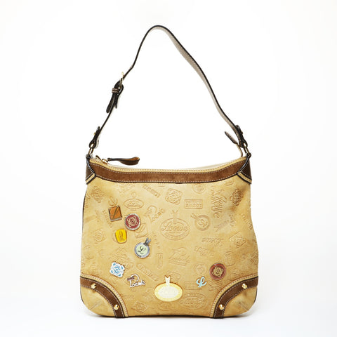 LOEWE 160th Anniversary Limited Edition Suede Anniversary Logo Shoulder Bag Brown WS28974