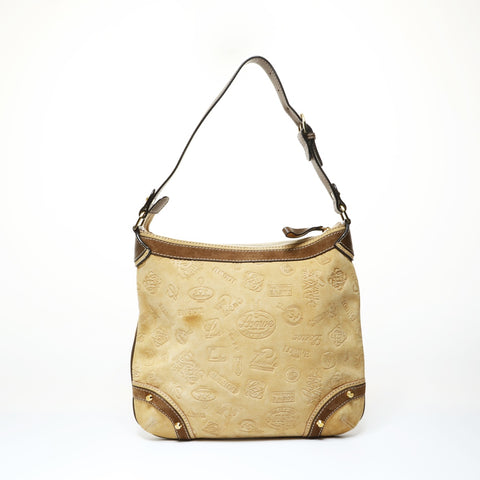 LOEWE 160th Anniversary Limited Edition Suede Anniversary Logo Shoulder Bag Brown WS28974