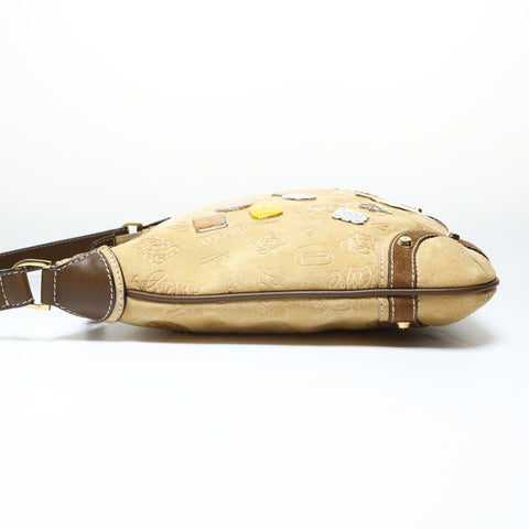LOEWE 160th Anniversary Limited Edition Suede Anniversary Logo Shoulder Bag Brown WS28974