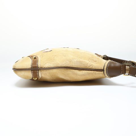 LOEWE 160th Anniversary Limited Edition Suede Anniversary Logo Shoulder Bag Brown WS28974