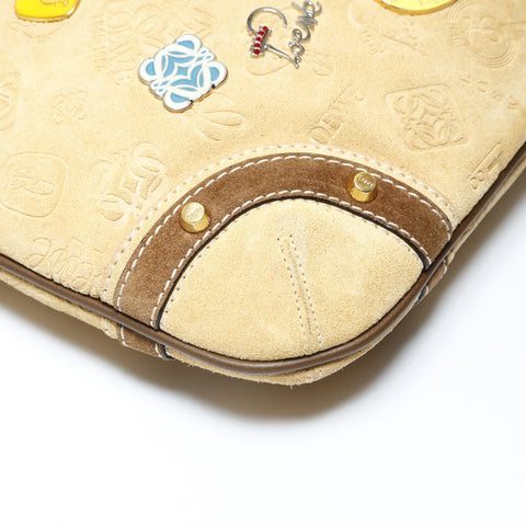 LOEWE 160th Anniversary Limited Edition Suede Anniversary Logo Shoulder Bag Brown WS28974