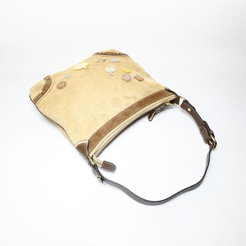 LOEWE 160th Anniversary Limited Edition Suede Anniversary Logo Shoulder Bag Brown WS28974
