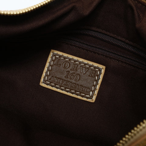 LOEWE 160th Anniversary Limited Edition Suede Anniversary Logo Shoulder Bag Brown WS28974