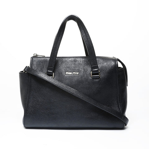 Miu Miu Leather 2WAY Shoulder Bag black WS28975