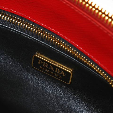 PRADA Saffiano Leather Patent 2-Way Bag Shoulder Bag Red WS28977