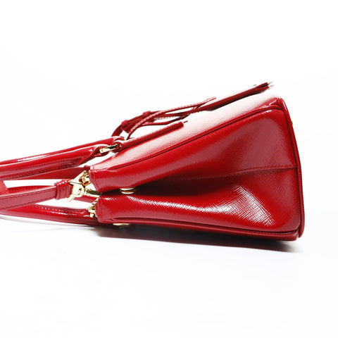 PRADA Saffiano Leather Patent 2-Way Bag Shoulder Bag Red WS28977