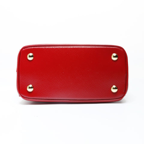 PRADA Saffiano Leather Patent 2-Way Bag Shoulder Bag Red WS28977