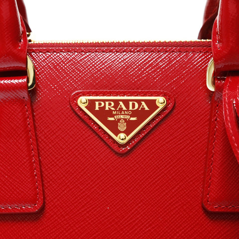 PRADA Saffiano Leather Patent 2-Way Bag Shoulder Bag Red WS28977