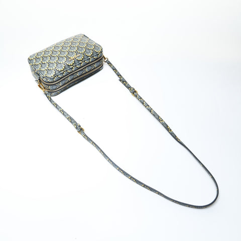Miu Miu Flower print Shoulder Bag gray WS28978