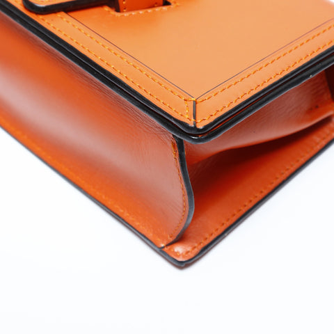 LOEWE Barcelona Leather Shoulder Bag Orange WS28979